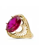 14K Yellow gold Ruby Ring Vintage Jewlery vrc003y
